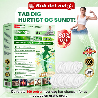 𝐈𝐧𝐬𝐋𝐞𝐦𝐨𝐧® 𝗠𝗼𝗿𝗶𝗻𝗴𝗮 × 𝗕𝗲𝗿𝗯𝗲𝗿𝗶𝗻𝗲 × 𝗔𝗠𝗣𝗞 10-i-1 Metabolisk Support Nano Microneedle Patch 🇩🇰 ✨ Kun 1 dagligt – synlige resultater på 7 dage 💚 Støtter vægtkontrol, hudopstramning & velvære i hverdagen